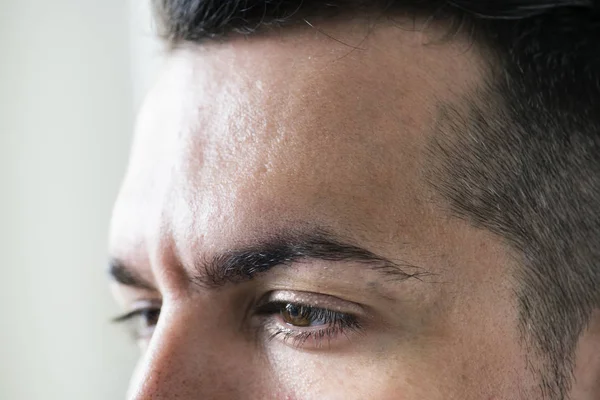 Retrato Lateral Homem Branco Closeup Olhos — Fotografia de Stock