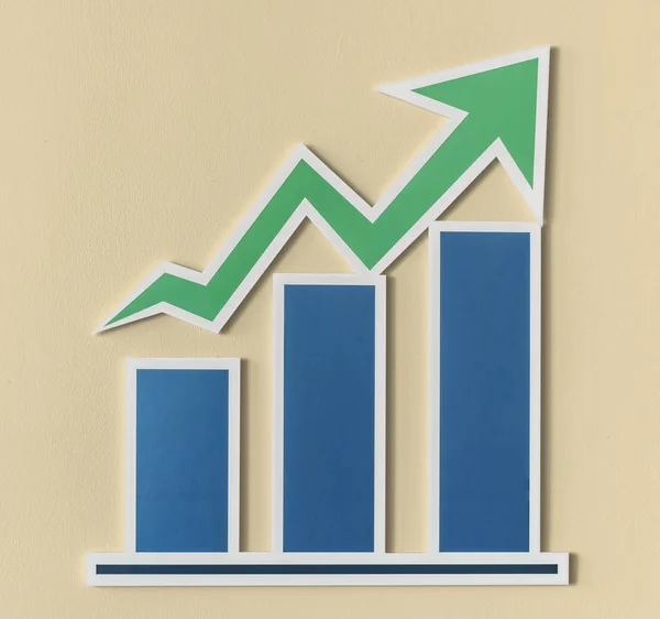 Üzleti Növekedés Bar Chart Ikon — Stock Fotó