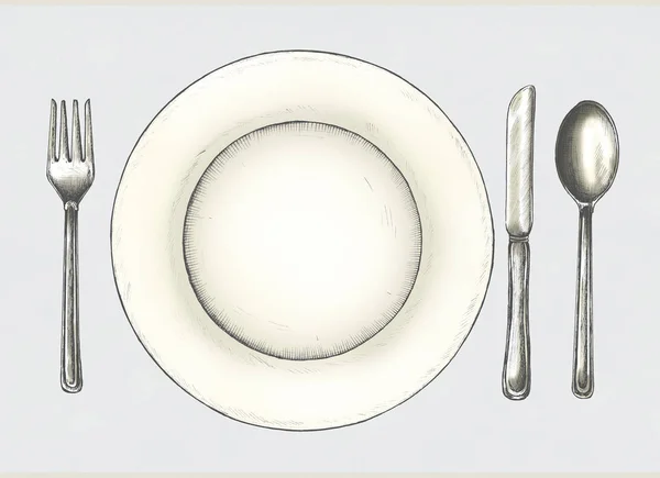 Hand Drawn Table Setting — Stock Photo, Image