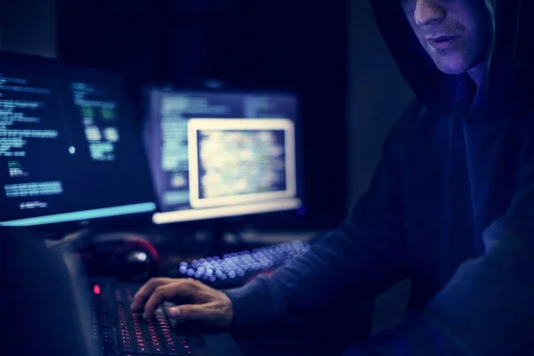 Hacker Código Hacker Software — Fotografia de Stock