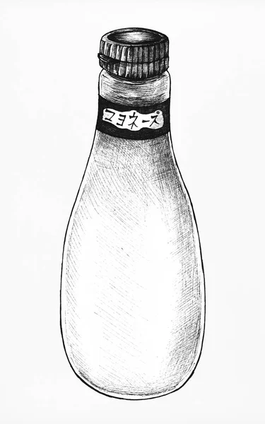 Handgezeichnetes Japanisches Mayonnaise Dressing — Stockfoto