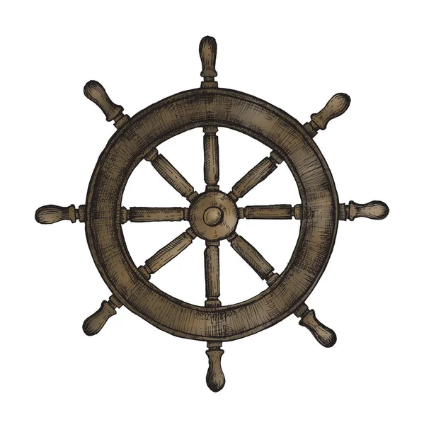 Hand Drawn Ship Wheel — Stock Photo, Image