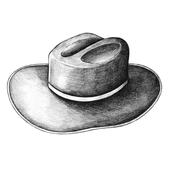 Cappello Sole Disegnato Hnad Isolato Sfondo — Foto Stock