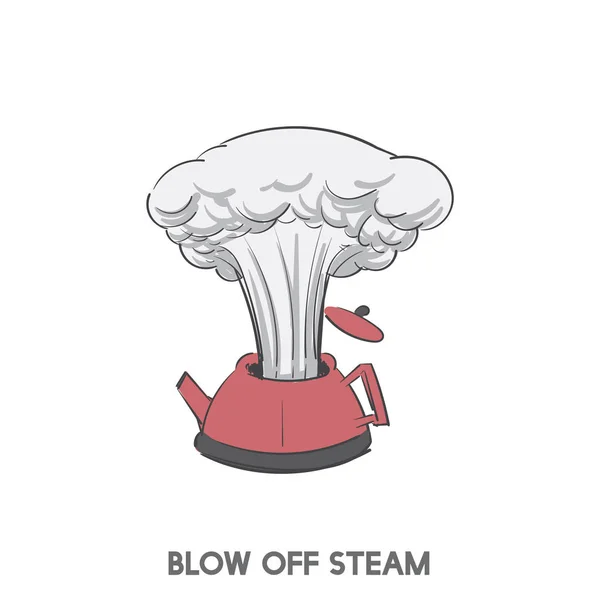 Blow Steam Idiom Illustration — Stock Photo, Image