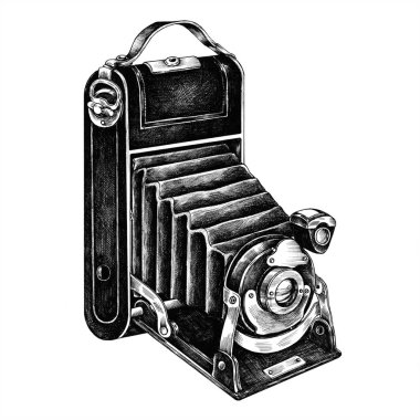 Analog kamera vintage tarzı illüstrasyon