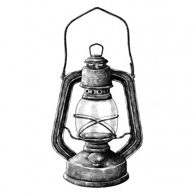 Hand drawn retro portable lantern clipart