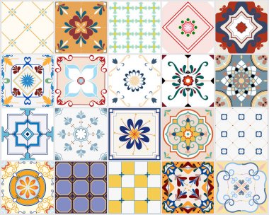 Döşeme desenli karoların tasviri