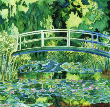 Monet'nin Nilüfer yetişkin renklendirme sayfa