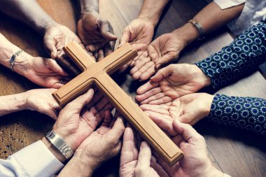 Hıristiyanlık insanlar dua eden umut birlikte grup