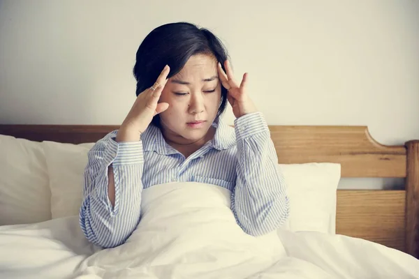 Woman Waking Headache — Stock Photo, Image