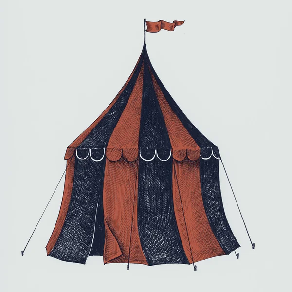 Hand Drawn Circus Tent Isolated Background — Stock Photo, Image