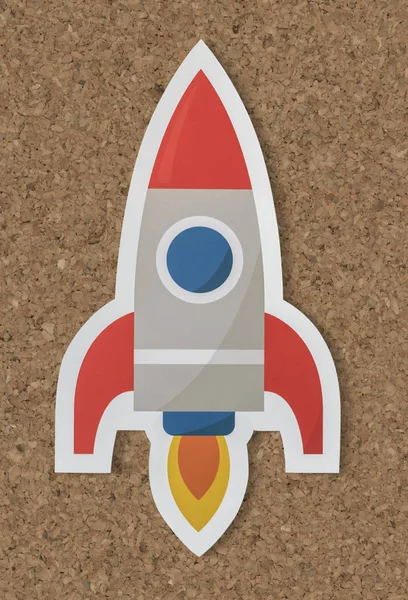 Business Launching Rocket Ship Icon — Stock Photo, Image