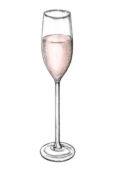 Hand Drawn Champagne Glass — Stock Photo, Image