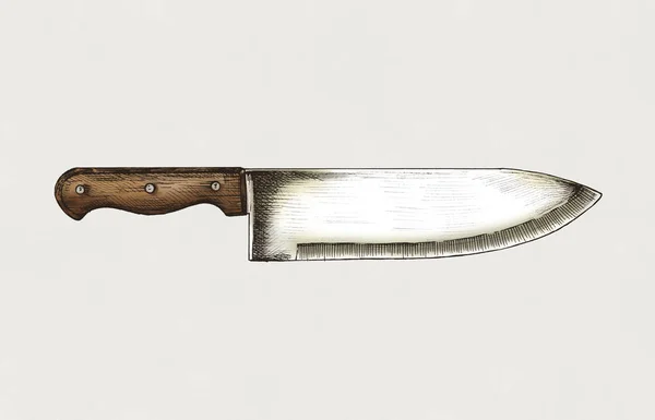 Cuchillo Cocina Dibujado Mano — Foto de Stock