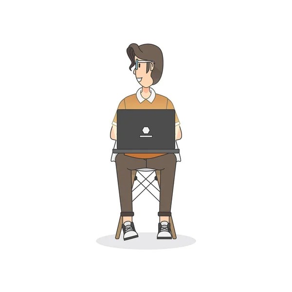Illustration Man Sitting Chair — Stock Photo, Image