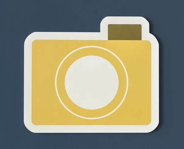 黄色い紙カメラ フォルダーのアイコン — ストック写真