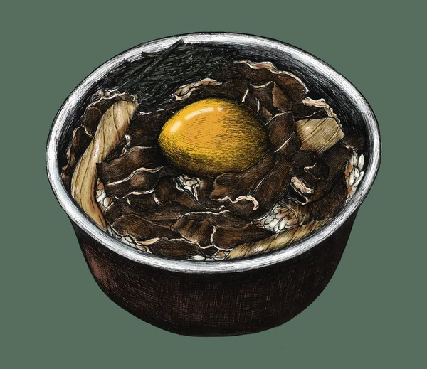 Cuenco Carne Japonesa Gyudon Dibujado Mano —  Fotos de Stock