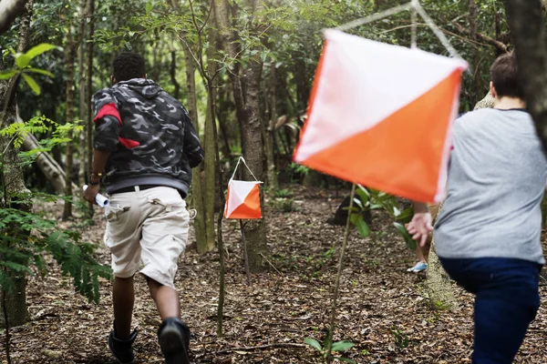 Outdoor Orientierungslauf Checkpoint Aktivität — Stockfoto