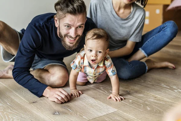 Familie Verplaatsen Nieuw Huis — Stockfoto