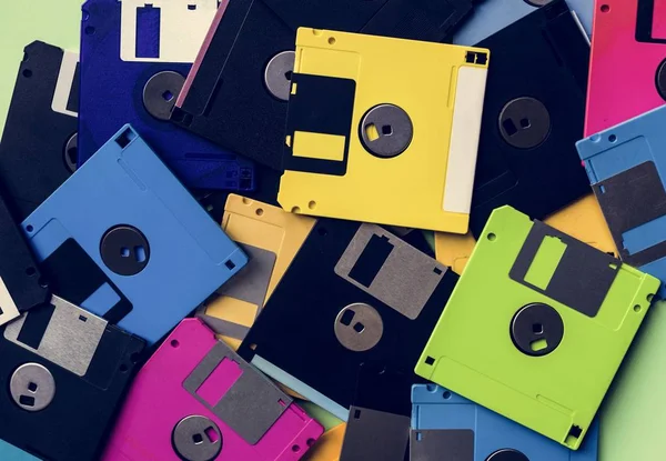 Archiviazione Dei Dati Dell Unità Disco Floppy Vecchia Scuola — Foto Stock