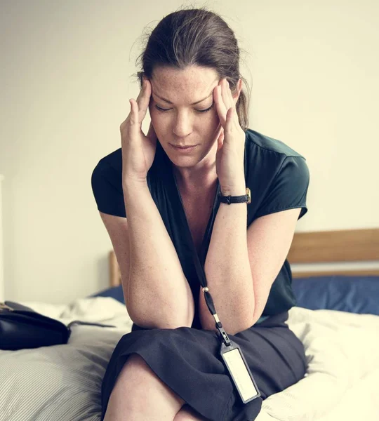 Stressful Woman Home — Stock Photo, Image