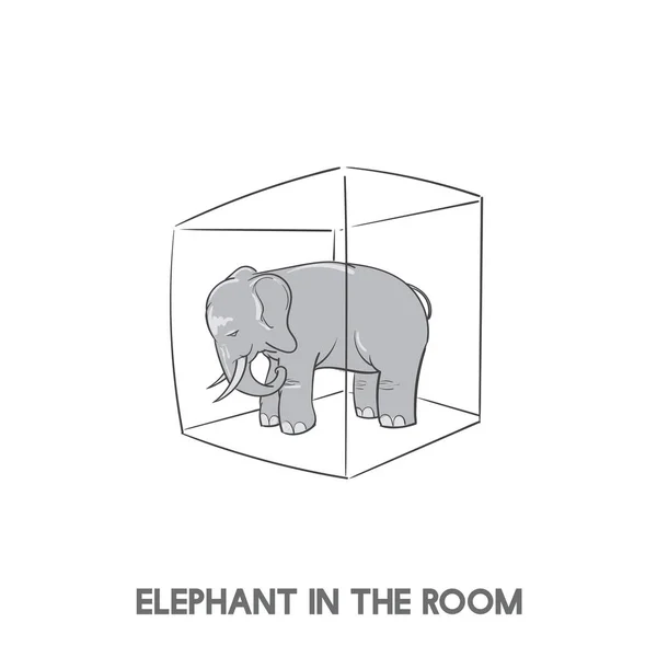Elephant in the room illustration