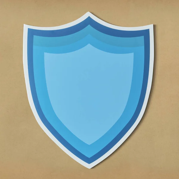 Icono Escudo Protección Azul Aislado — Foto de Stock