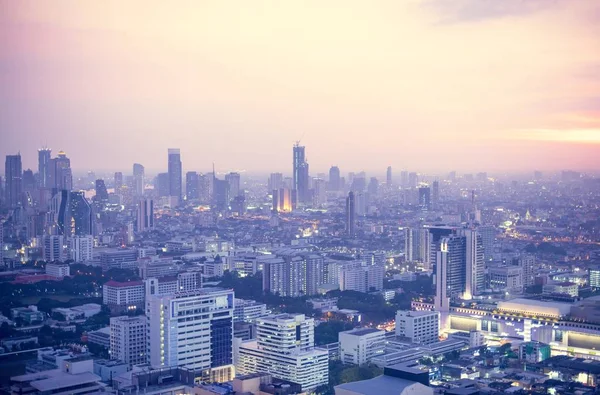 Uitzicht Bangkok Stad Bij Zonsondergang — Stockfoto