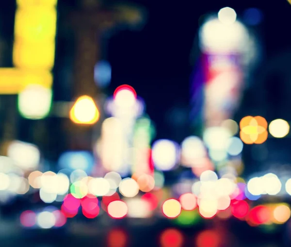 Blurred Street Bokeh Lights Night Time — Stock Photo, Image