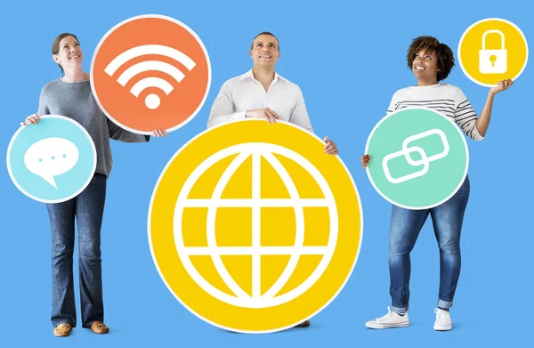 Diversity People Social Media Icons — Stock Photo, Image