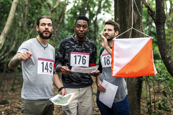 Outdoor Orienteering Check Point Activity — Stock Photo, Image