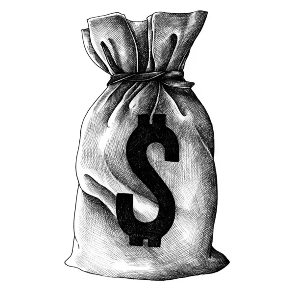 Sack Money Vintage Style Illustration — Φωτογραφία Αρχείου