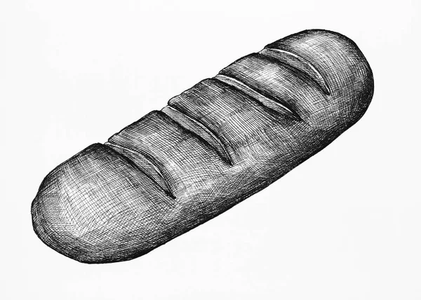 Baguette Dessinée Main Pain Français — Photo