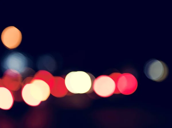 Sokak Bokeh Işıklar Gece Zaman Bulanık — Stok fotoğraf