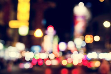 Sokak bokeh ışıklar gece zaman bulanık