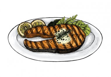 Izgara balık biftek el çekilmiş