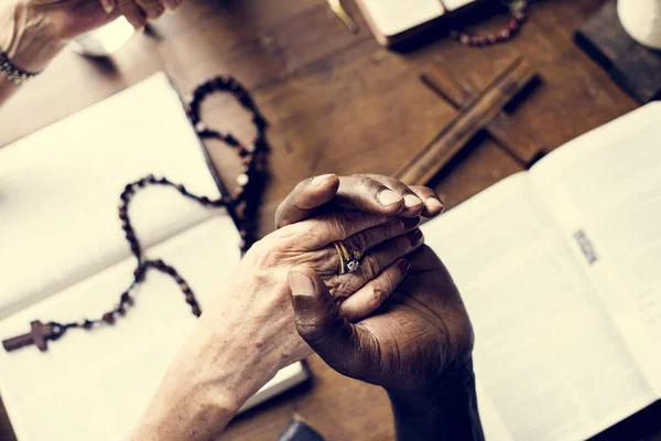 Mãos Oração Cristianismo Religião — Fotografia de Stock