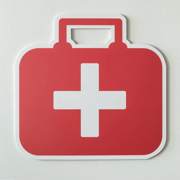 First Aid Bag Paper Craft Icon — Stock Photo, Image