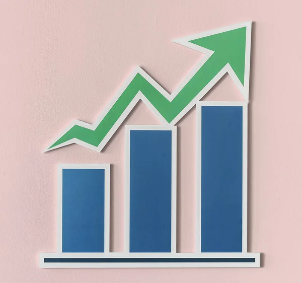 Üzleti Növekedés Bar Chart Ikon — Stock Fotó