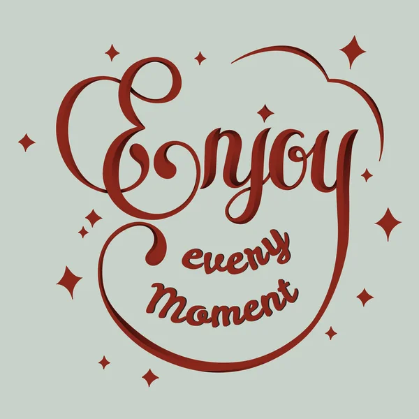 Handwritten Word Expression Illustration Motivational Quote Enjoy Every Moment — Stock Photo, Image