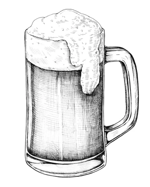 Bevanda Alcolica Birra Disegnata Mano — Foto Stock