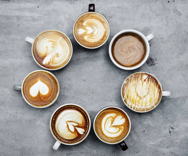 Luftaufnahme Verschiedener Kaffees — Stockfoto