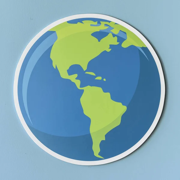 Cut Out Paper Globe Icon — Stock Photo, Image