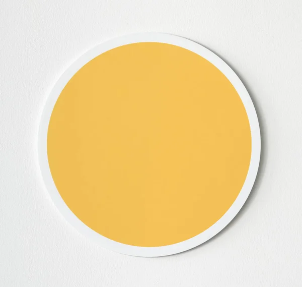 Ikona Tlačítka Žlutý Kruh Samostatný — Stock fotografie