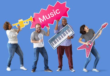 Grup müzik aletleri zevk çeşitli insan