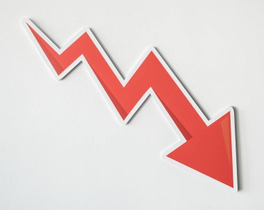 Aşağı ok simgesi izole kritik