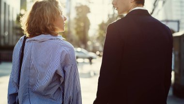 Açık havada buluşma işten sonra çift