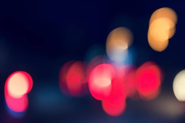 Sokak bokeh ışıklar gece zaman bulanık