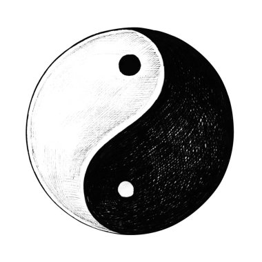 Elle çizilmiş Yin ve Yang sembolü