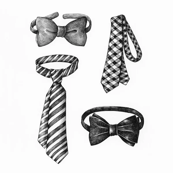 Ręcznie Rysowane Łuk Krawat — Zdjęcie stockowe